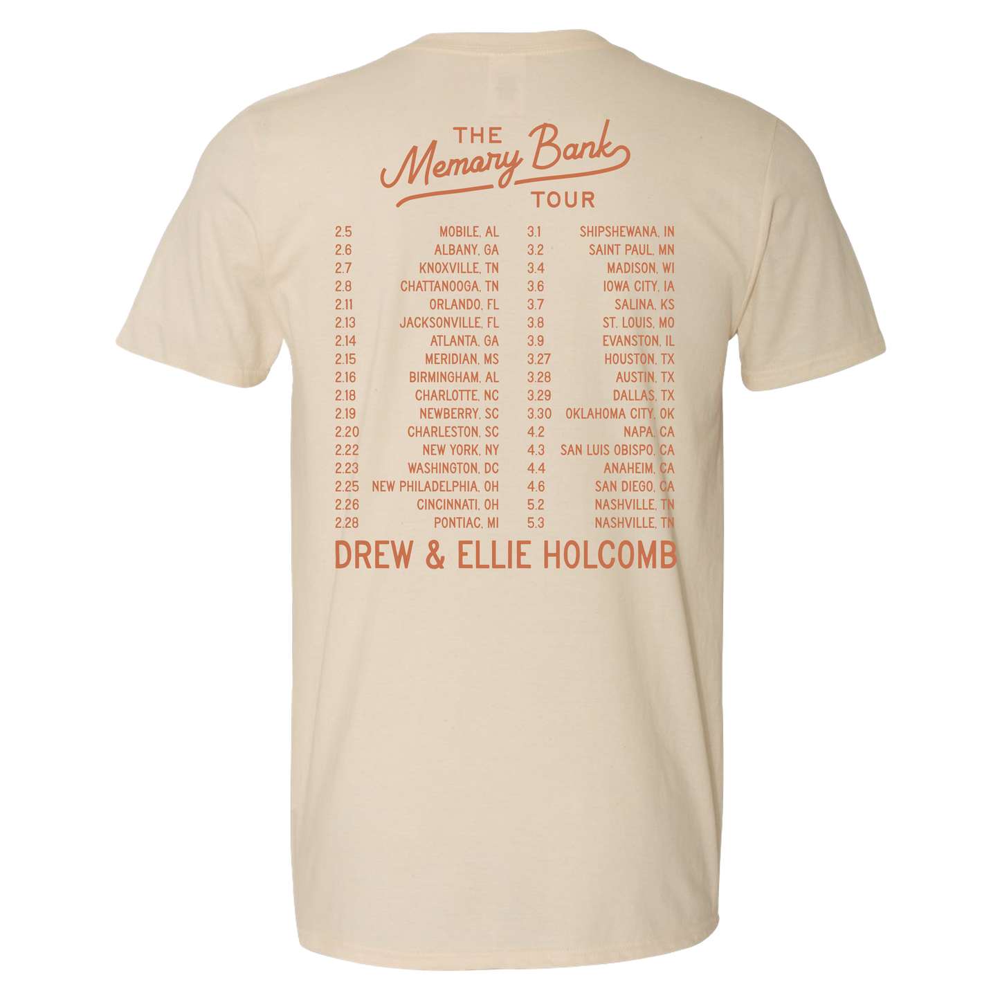 Memory Bank Tour Tee Natural