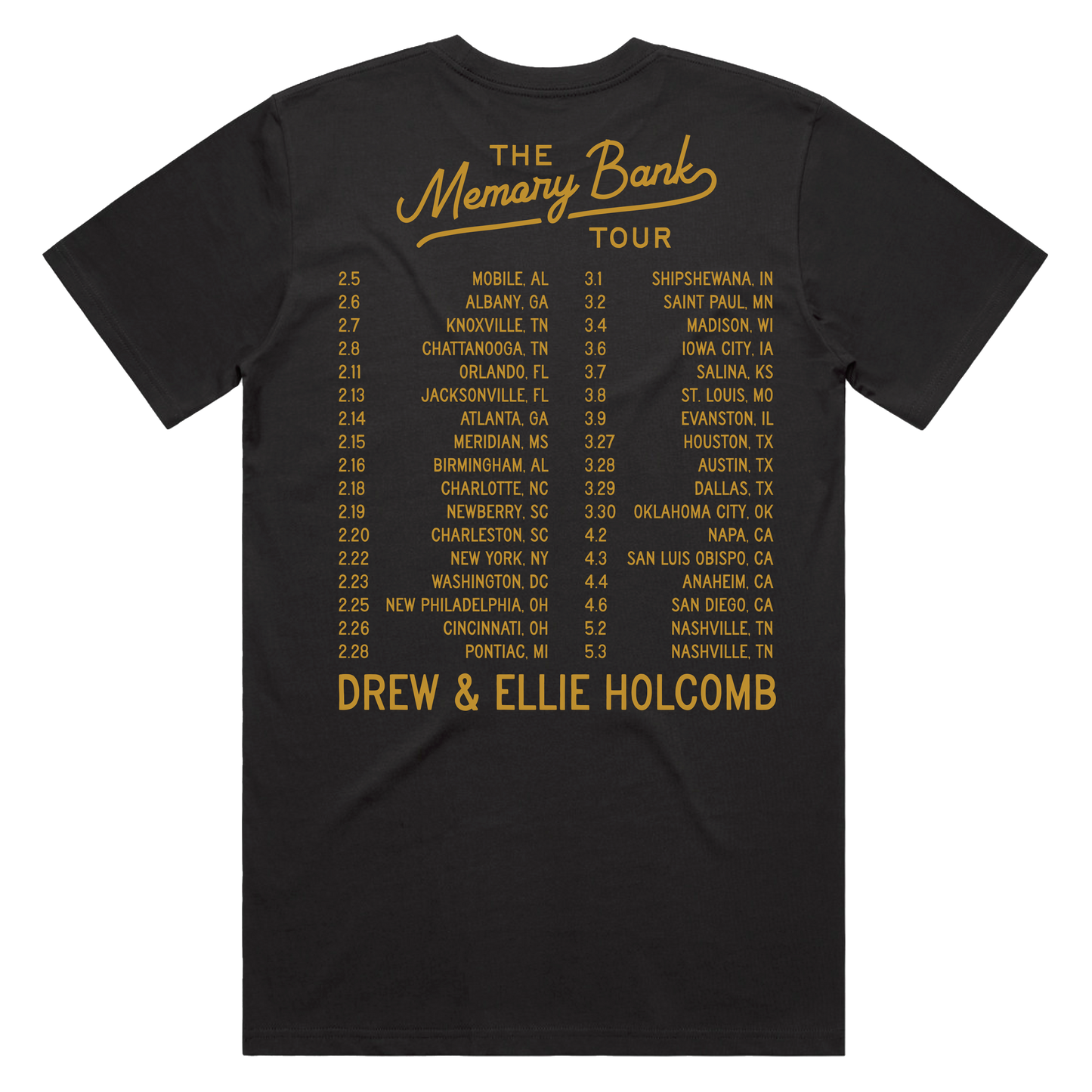 Memory Bank Tour Tee Black