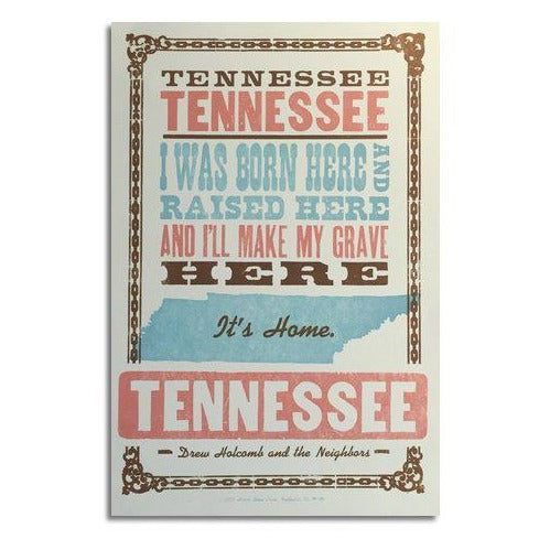"Tennessee" Lyric Poster
